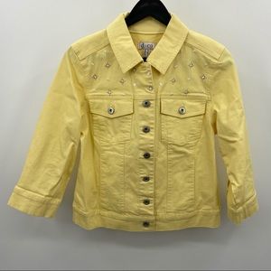 Denim&Co (d&co.) Yellow Jean Jacket - Size: XS